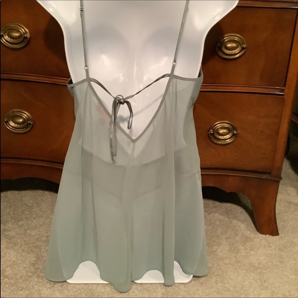 EUC Victoria’s Secret Sage Chiffon Babydoll - Picture 2 of 5